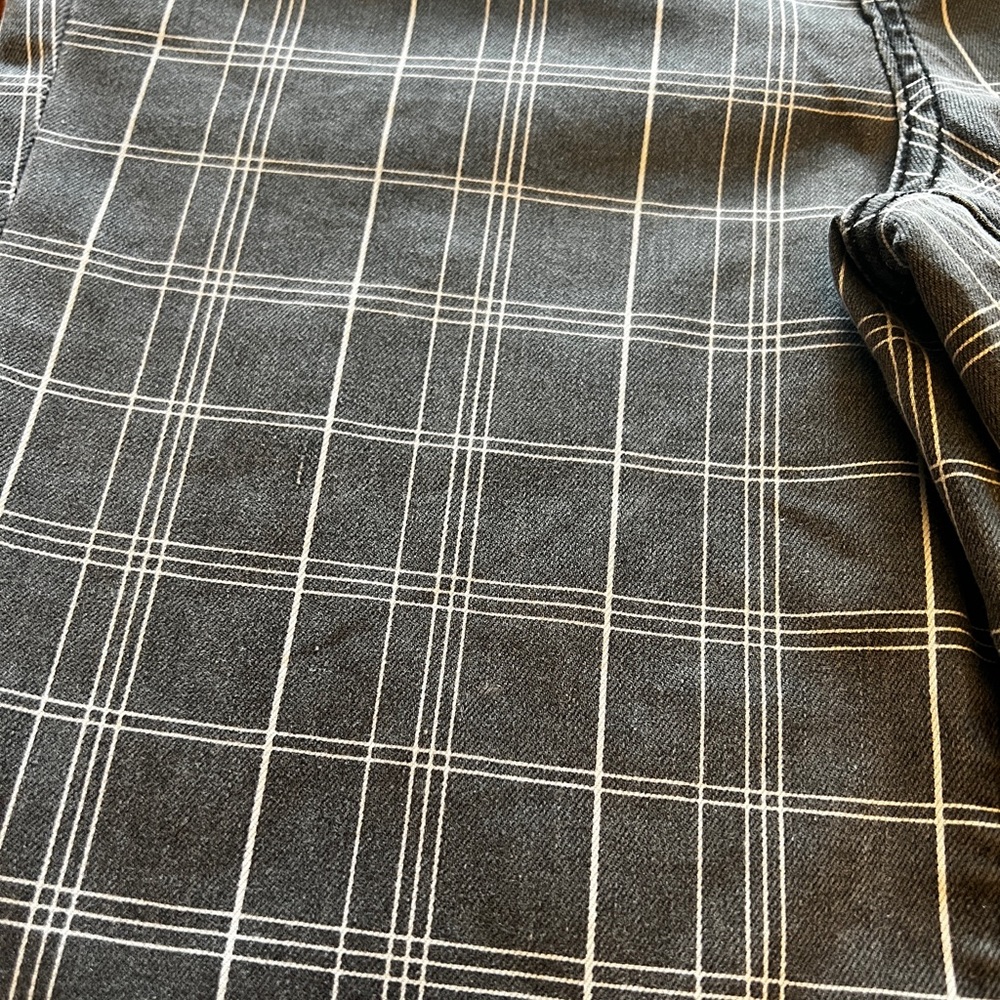 Altar'd State Black Plaid Jeans with White Windowpane - Picture 4 of 9